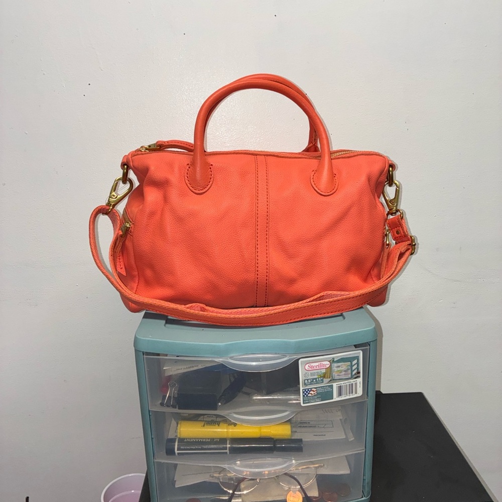 NWOT Fossil Erin satchel in watermelon pink leather - Picture 4 of 11